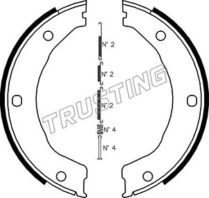 040.158K TRUSTING Комплект тормозных колодок, стояночная тормозная система (фото 1)