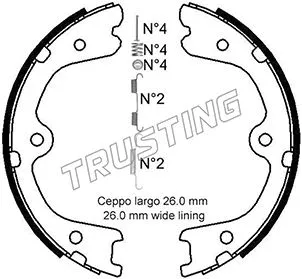 067.201K TRUSTING Комплект тормозных колодок, стояночная тормозная система (фото 1)