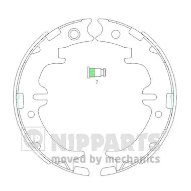 N3502083 NIPPARTS Комплект тормозных колодок, стояночная тормозная система (фото 1)
