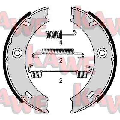 07969 KAWE Комплект тормозных колодок, стояночная тормозная система (фото 1)