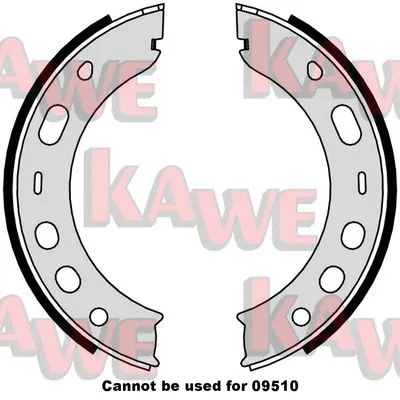 09000 KAWE Комплект тормозных колодок, стояночная тормозная система (фото 1)