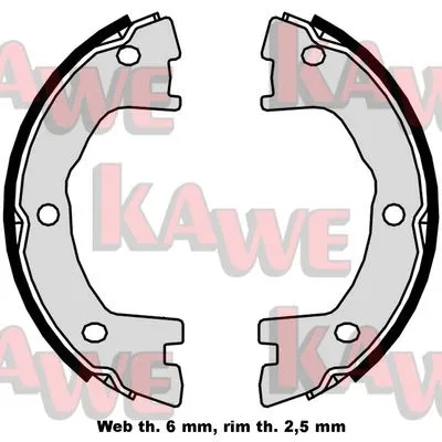 09250 KAWE Комплект тормозных колодок, стояночная тормозная система (фото 1)