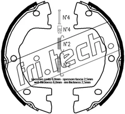 1034.120K FRI.TECH. Комплект тормозных колодок, стояночная тормозная система (фото 1)