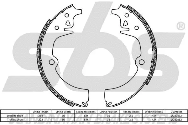 18492737296 SBS Комплект тормозных колодок, стояночная тормозная система (фото 2)