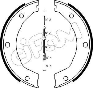 153-145K CIFAM Комплект тормозных колодок, стояночная тормозная система (фото 1)