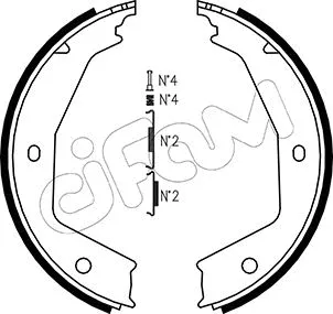 153-331K CIFAM Комплект тормозных колодок, стояночная тормозная система (фото 1)