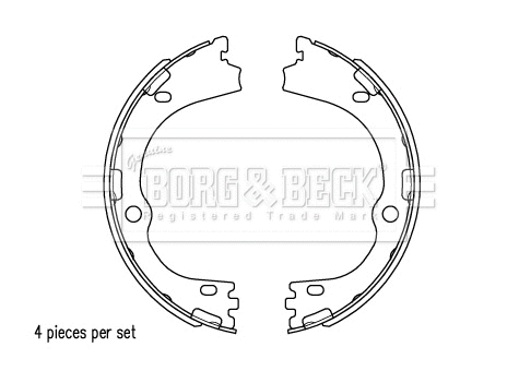 BBS6531 BORG & BECK Комплект тормозных колодок, стояночная тормозная система (фото 2)