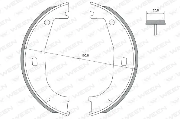 152-2396 WEEN Комплект тормозных колодок, стояночная тормозная система (фото 1)