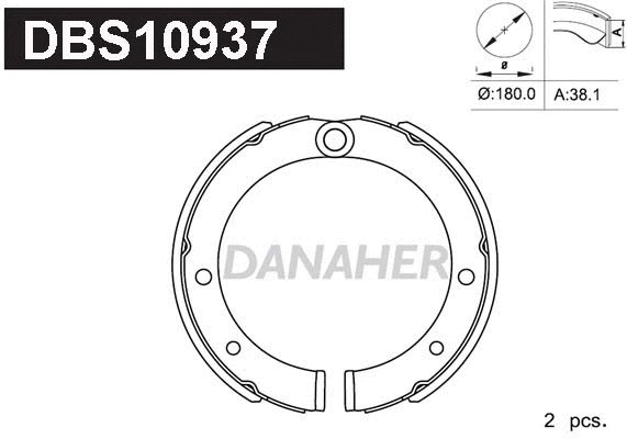 DBS10937 DANAHER Комплект тормозных колодок, стояночная тормозная система (фото 1)