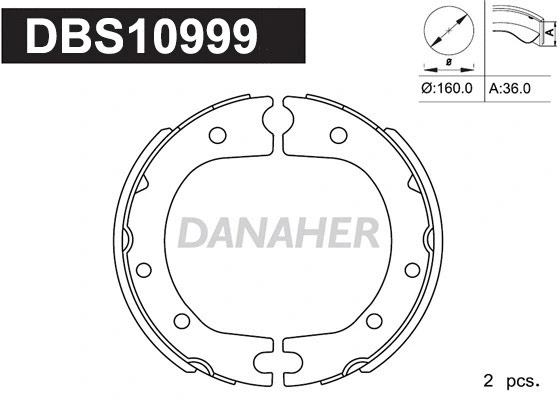 DBS10999 DANAHER Комплект тормозных колодок, стояночная тормозная система (фото 1)