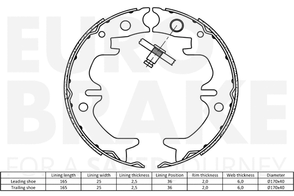 58492745729 EUROBRAKE Комплект тормозных колодок, стояночная тормозная система (фото 2)