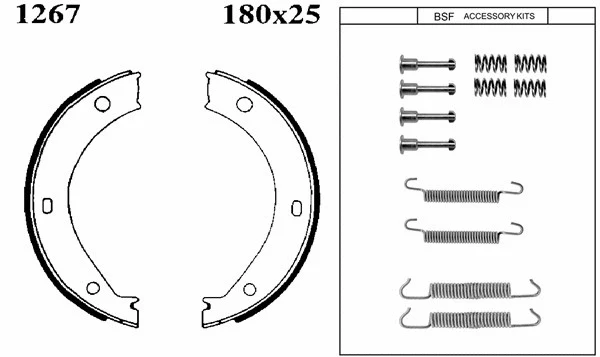 01267K BSF Комплект тормозных колодок, стояночная тормозная система (фото 1)