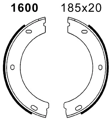01600 BSF Комплект тормозных колодок, стояночная тормозная система (фото 1)