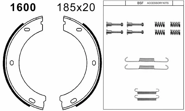 01600K BSF Комплект тормозных колодок, стояночная тормозная система (фото 1)