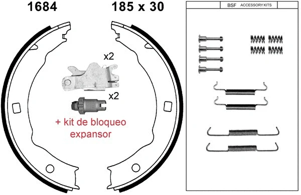 01684KC BSF Комплект тормозных колодок, стояночная тормозная система (фото 1)