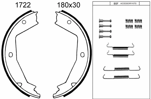 01722K BSF Комплект тормозных колодок, стояночная тормозная система (фото 1)