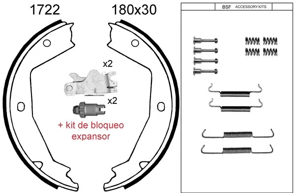 01722KC BSF Комплект тормозных колодок, стояночная тормозная система (фото 1)