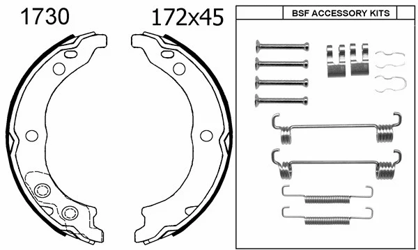 01730K BSF Комплект тормозных колодок, стояночная тормозная система (фото 1)