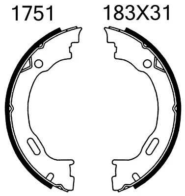 01751 BSF Комплект тормозных колодок, стояночная тормозная система (фото 1)