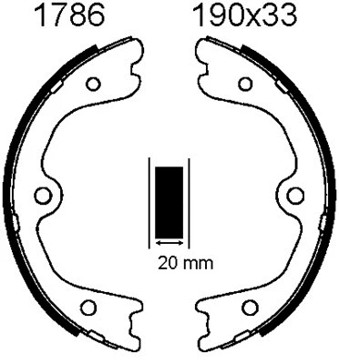 01786 BSF Комплект тормозных колодок, стояночная тормозная система (фото 1)