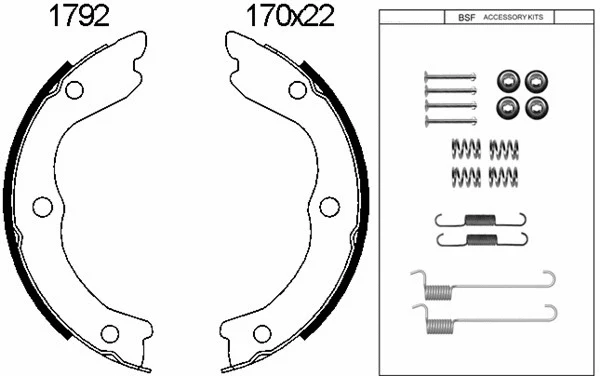 01792K BSF Комплект тормозных колодок, стояночная тормозная система (фото 1)