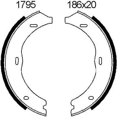 01795 BSF Комплект тормозных колодок, стояночная тормозная система (фото 1)