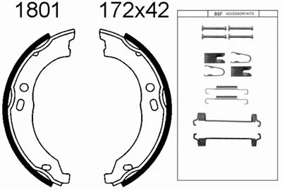 01801K BSF Комплект тормозных колодок, стояночная тормозная система (фото 1)