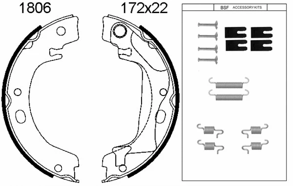 01806K BSF Комплект тормозных колодок, стояночная тормозная система (фото 1)