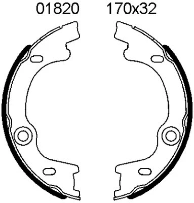 01820 BSF Комплект тормозных колодок, стояночная тормозная система (фото 1)