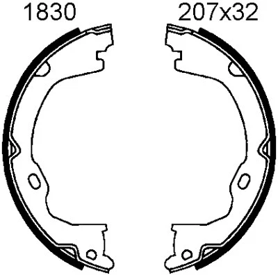 01830 BSF Комплект тормозных колодок, стояночная тормозная система (фото 1)