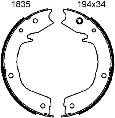 01835 BSF Комплект тормозных колодок, стояночная тормозная система (фото 1)
