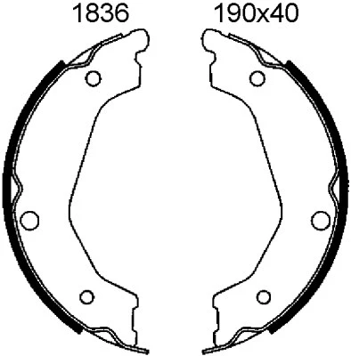 01836 BSF Комплект тормозных колодок, стояночная тормозная система (фото 1)