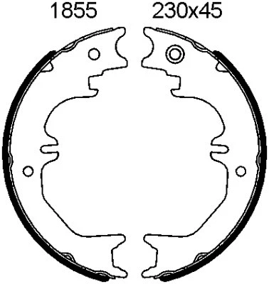 01855 BSF Комплект тормозных колодок, стояночная тормозная система (фото 1)