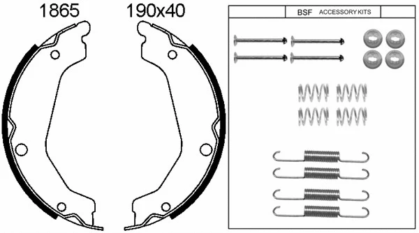 01865K BSF Комплект тормозных колодок, стояночная тормозная система (фото 1)