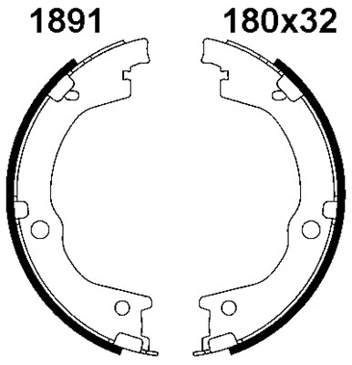 01891 BSF Комплект тормозных колодок, стояночная тормозная система (фото 1)