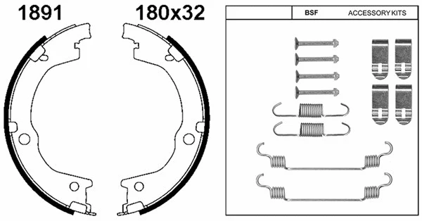 01891K BSF Комплект тормозных колодок, стояночная тормозная система (фото 1)