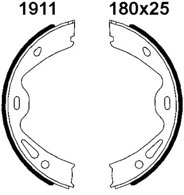 01911 BSF Комплект тормозных колодок, стояночная тормозная система (фото 1)