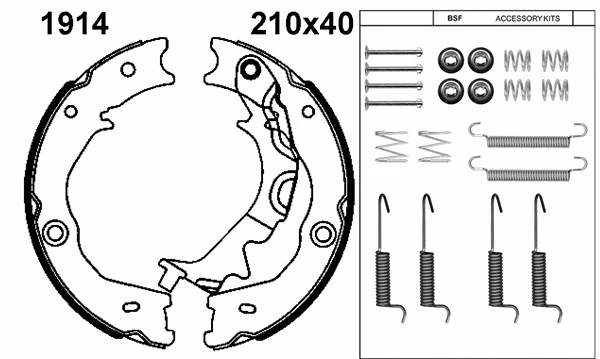 01914K BSF Комплект тормозных колодок, стояночная тормозная система (фото 1)