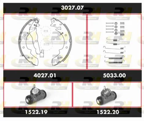 3027.07 ROADHOUSE Комплект тормозов, барабанный тормозной механизм (фото 1)