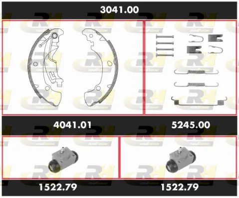 3041.00 ROADHOUSE Комплект тормозов, барабанный тормозной механизм (фото 1)