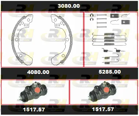 3080.00 ROADHOUSE Комплект тормозов, барабанный тормозной механизм (фото 1)