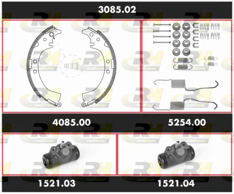 3085.02 ROADHOUSE Комплект тормозов, барабанный тормозной механизм (фото 1)