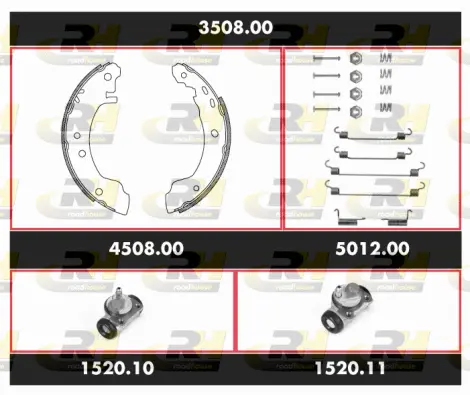 3508.00 ROADHOUSE Комплект тормозов, барабанный тормозной механизм (фото 1)