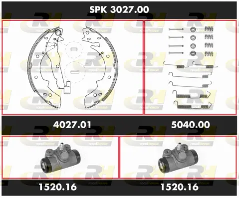 SPK 3027.00 ROADHOUSE Комплект тормозов, барабанный тормозной механизм (фото 1)