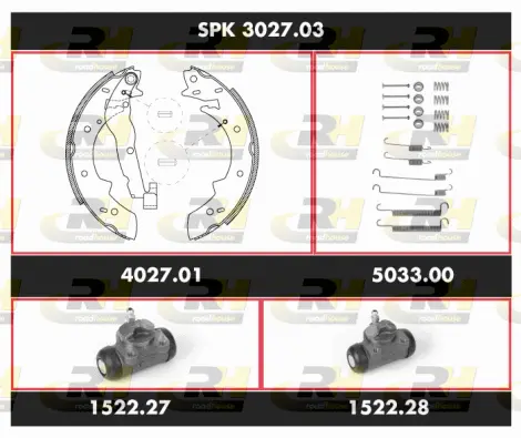 SPK 3027.03 ROADHOUSE Комплект тормозов, барабанный тормозной механизм (фото 1)