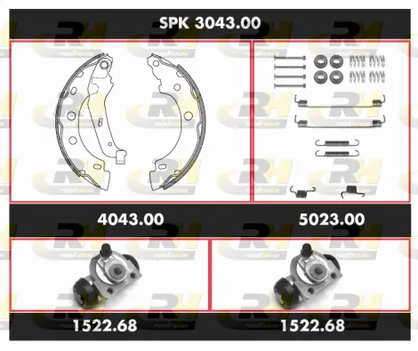 SPK 3043.00 ROADHOUSE Комплект тормозов, барабанный тормозной механизм (фото 1)