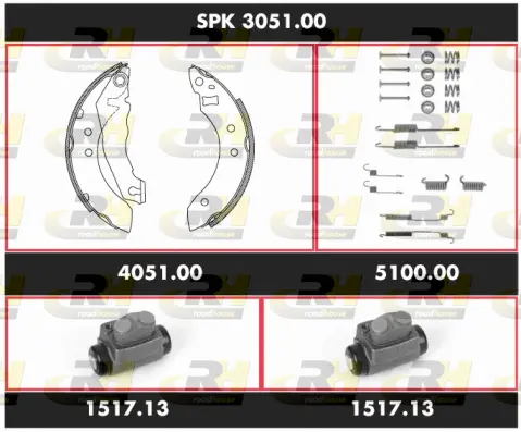 SPK 3051.00 ROADHOUSE Комплект тормозов, барабанный тормозной механизм (фото 1)