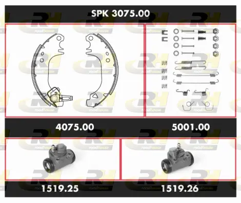 SPK 3075.00 ROADHOUSE Комплект тормозов, барабанный тормозной механизм (фото 1)