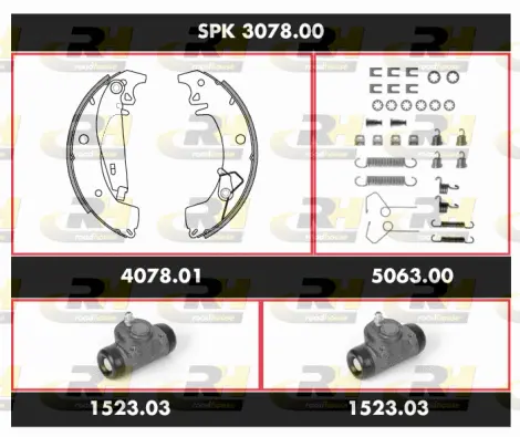 SPK 3078.00 ROADHOUSE Комплект тормозов, барабанный тормозной механизм (фото 1)