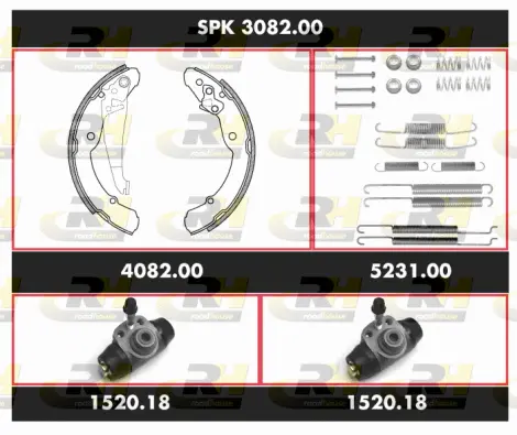 SPK 3082.00 ROADHOUSE Комплект тормозов, барабанный тормозной механизм (фото 1)